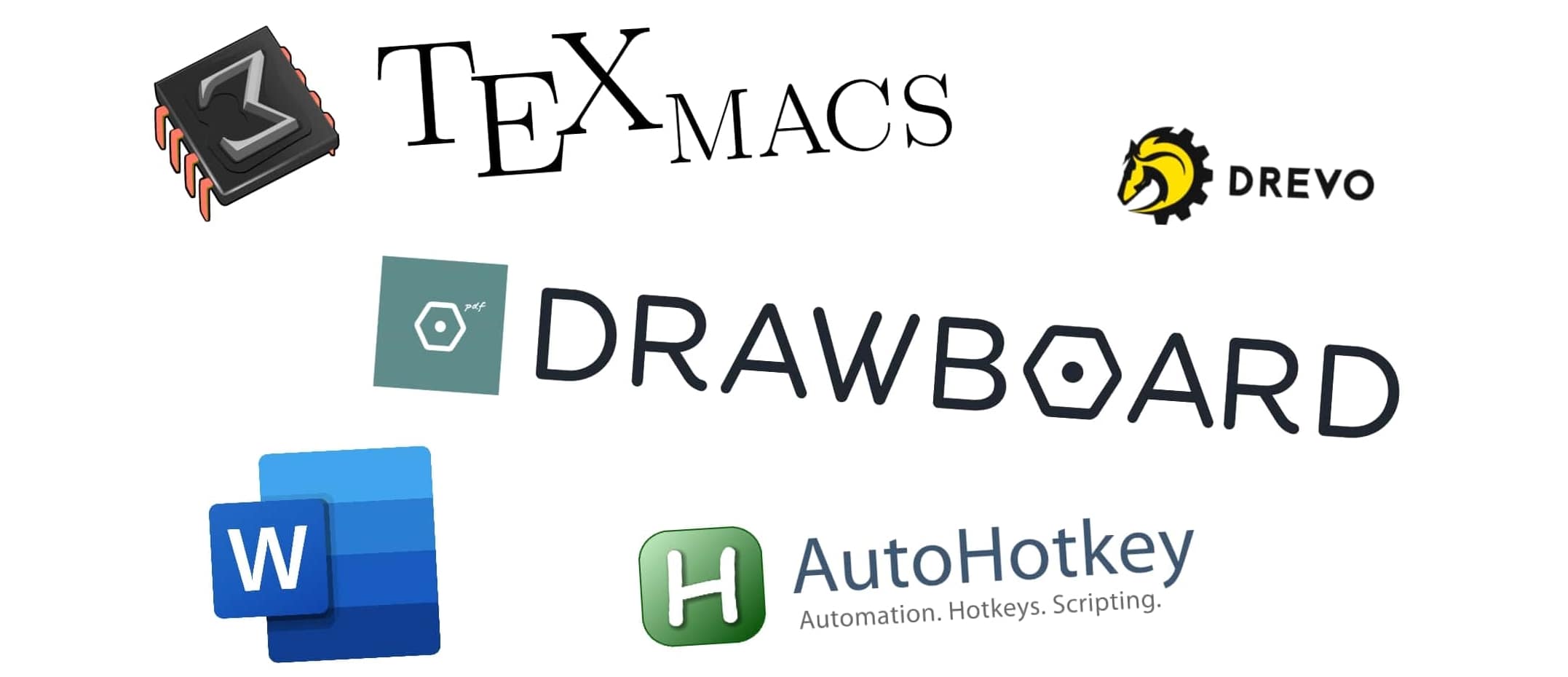 Les différents logiciels que j'utilise